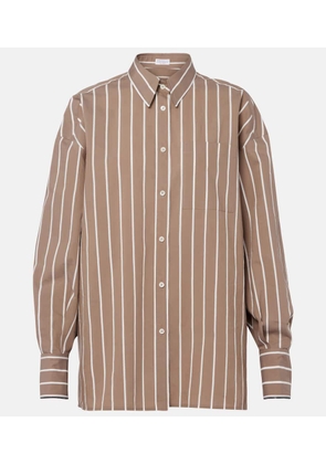 Brunello Cucinelli Monili striped cotton-blend poplin shirt