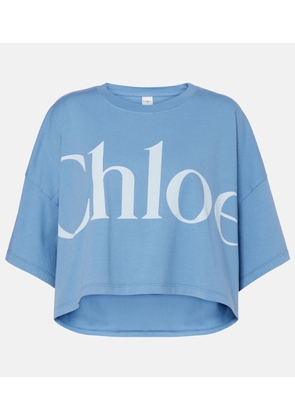 Chloe Cropped logo cotton jersey T-shirt
