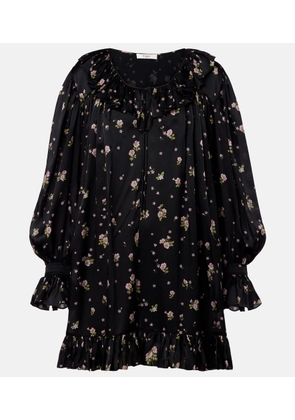 Chloe Gathered silk charmeuse minidress