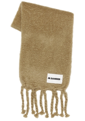 Jil Sander Logo Plain Scarf in Beige - Beige. Size all.