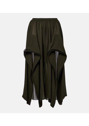Alaia Ruffled georgette wide-leg pants