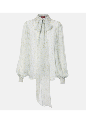 Gucci Floral sheer tie-neck silk chiffon blouse