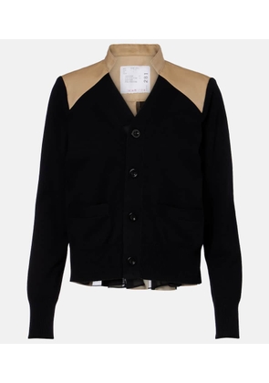 Sacai Cotton-blend gabardine cardigan