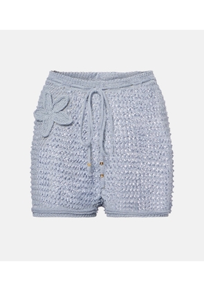 Bananhot Zorya glitter open-knit shorts