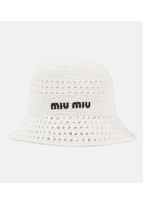 Miu Miu Logo crochet bucket hat