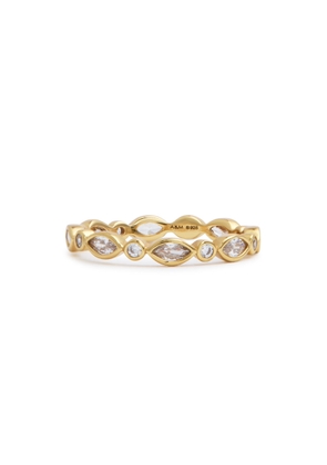 Astrid & Miyu Navette Crystal 18kt Gold-plated Ring - P (UK P / US 7.5)