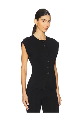 EAVES Janith Sleeveless Cardigan in Black. Size L. Also in M, S, XL.