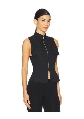EAVES Aven Vest Top in Black. Size L. Also in M, S, XL, XS, XXS.