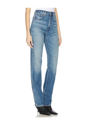 GRLFRND Sara Super High Rise Straight Jeans in Blue. Size 24. Also in 23, 25, 27, 30.