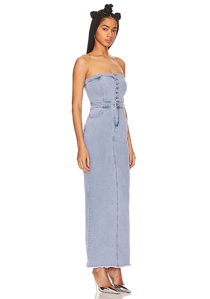 superdown Natalia Maxi Dress in Denim-Dark. Size S. Also in XS, XXS.