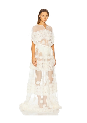 Norma Kamali Super OS Sleeveless BF Flared Gown in Cream. Size L. Also in M, S, XL.