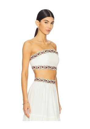 Rosewater House Carnation Crop Top in Ivory. Size M/L. Also in S/M, XS/S.