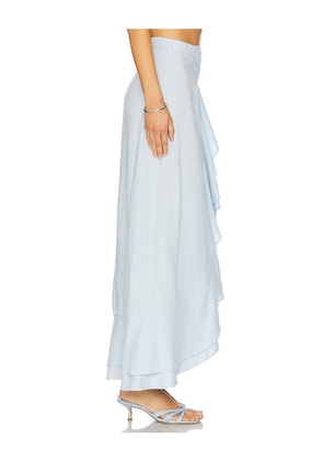 Rosewater House Golestan Ruffle Skirt in Baby Blue. Size M/L. Also in S/M, XS/S.