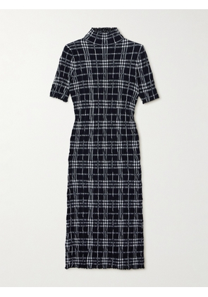 Burberry - Checked Wool-blend Midi Dress - Black - x small,small,medium,large