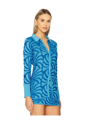 Vix Swimwear Lara Blouse in Blue. Size S. Also in L, M.