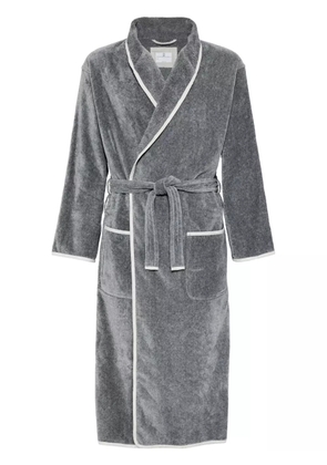 Brunello Cucinelli logo-embroidered bathrobe - Grey