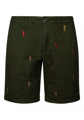 Sun68 embroidered seahorse shorts - Green