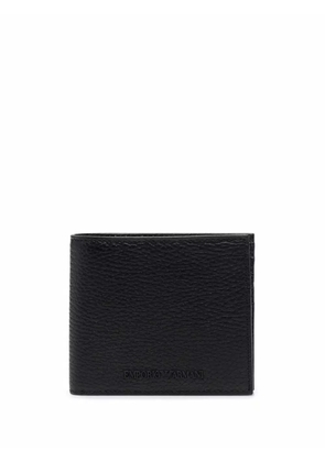 Emporio Armani grained embossed-logo wallet - Black