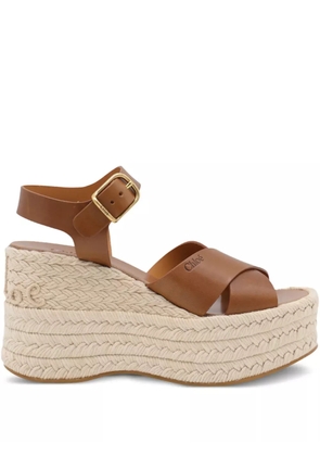 Chloé 105mm Isla wedge espadrilles - Brown