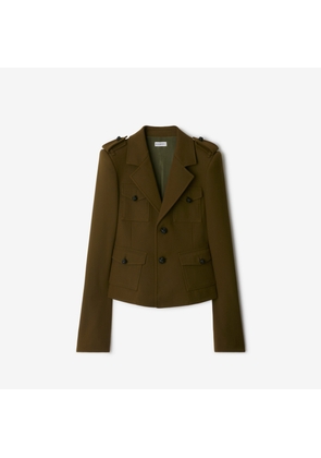 Burberry Nylon Wool Blend Tailored Jacket