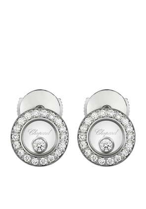Chopard White Gold and Diamond Happy Diamonds Icons Pavé Earrings