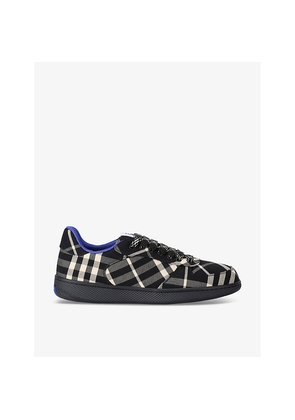 Mens Burberry Terrace Checked Woven Low-Top Trainers