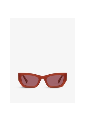 Miu Miu Mu 09Ws Brand-Embellished Rectangular-Frame Acetate Sunglasses