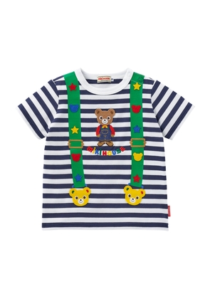 Miki House Cotton Striped Logo T-Shirt