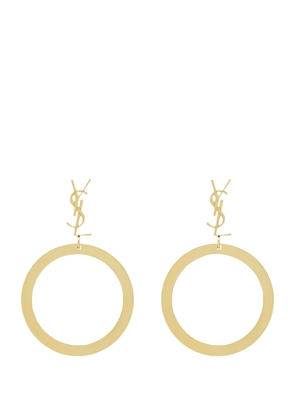 Saint Laurent Cassandre Pendant Hoop Earrings