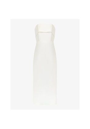 Womens Ro&Zo Boned-Bodice Slim-Fit Bandeau Stretch-Woven Maxi Dress