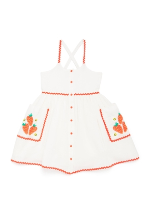 Stella McCartney Kids Linen-Cotton Strawberry Strappy Dress