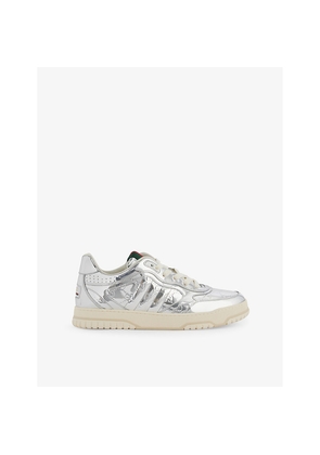 Mens Gucci Re-Web Mirror Leather Low-Top Trainers