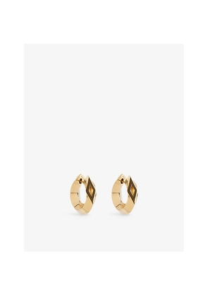 Womens Burberry Hollow Small Gold-Plated Sterling-Silver Hoop Earrings