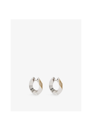 Womens Burberry Hollow Small Sterling-Silver Hoop Earrings