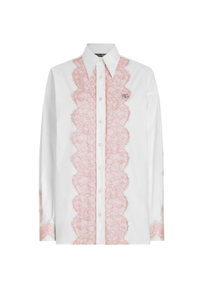 Dolce & Gabbana Cotton-Blend Lace-Detail Shirt