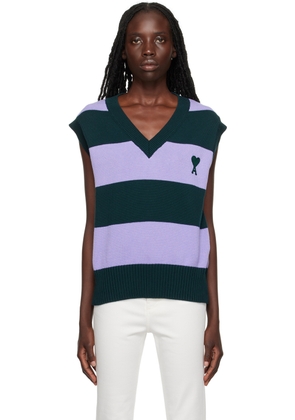 AMI Paris SSENSE Exclusive Purple & Green Ami de Caur Vest
