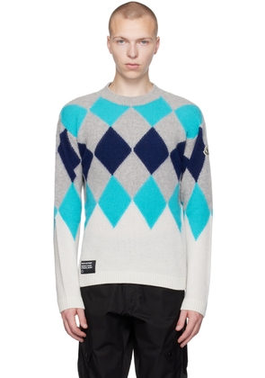 Moncler Genius 7 Moncler FRGMT Hiroshi Fujiwara Blue & Gray Sweater