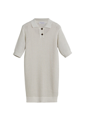 Brunello Cucinelli Cotton-Blend Knitted Polo Dress
