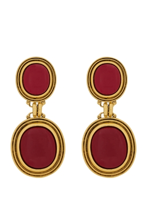 Saint Laurent Pendant Cabochon Earrings