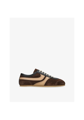Womens Dries Van Noten Dustin Stripe Suede Low-Top Trainers