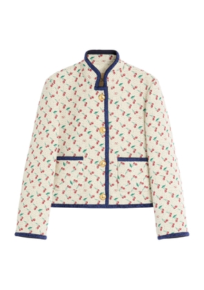 Valentino Cotton-Blend Cherry Jacquard Jacket