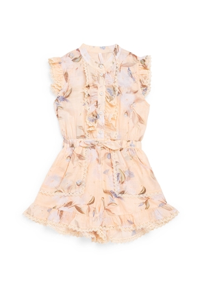 Zimmermann Kids Cotton Crochet-Trim Cascadian Frill Playsuit