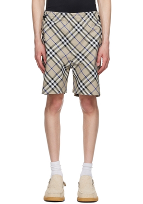 Burberry Beige Check Shorts