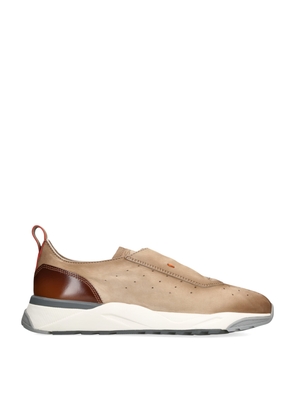 Santoni Nubuck Leather Innova Sneakers