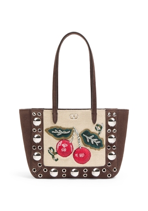 Valentino Garavani Mini Suede Embroidered Nellcôte Tote Bag