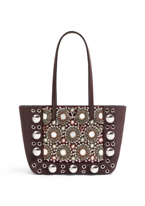 Valentino Garavani Mini Suede Embroidered Nellcôte Shoulder Bag