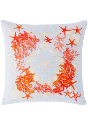 Versace Blue Barocco Sea Terry Cushion
