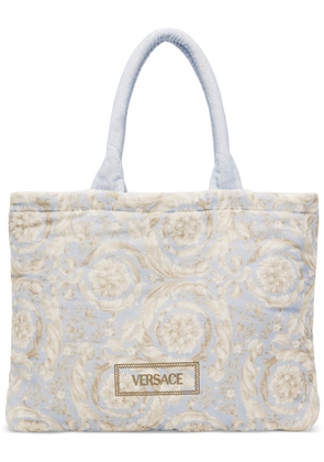 Versace Blue Barocco Towel Tote