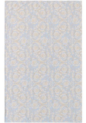 Versace Blue Barocco Bath Towel