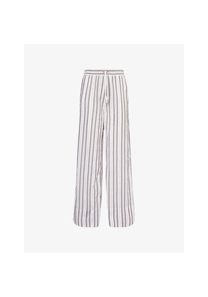 Womens Me And Em Summer Stripe Cotton Beach Trousers